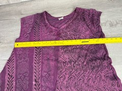 India Hippie Boho Dress Top Plum Purple Paisley Advanced Apparel Womens One Size