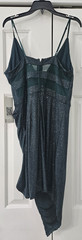 Emerald Sundae Juniors&rsquo; Glitter Ruched Mesh Back ,Mini Dress- Green XL NWT