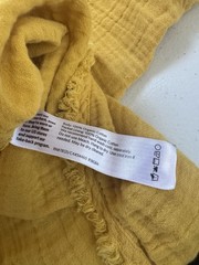 Eileen Fisher Shift Dress Large Marigold Organic Cotton Gauze Coastal Granny