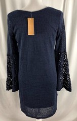 New Francescas Dina Be Dress Long Top Lined Navy Blue Lace Polyester Nylon Small