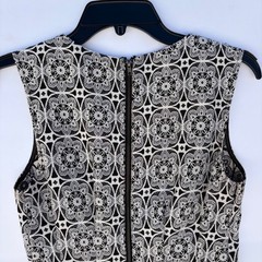 Forever 21 Contemporary Black White Lace Medallion Fit Flare Dress Womens Medium