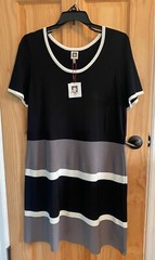 Anne Klein Gray Combo Women’s Short Sleeved Dress Size 1X #10639624-908 NEW