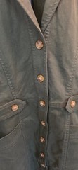 Loft Olive Green Button-Front Utility Dress with Cap Sleeves