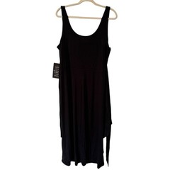 Tuckernuck Black Pullover Tie Front Viscose Casual Midi Dress Size XL NWOT