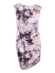 Tahari Women&rsquo;s Floral-Print Scuba Sheath Dress (16, Pink/Grey) 191151048987