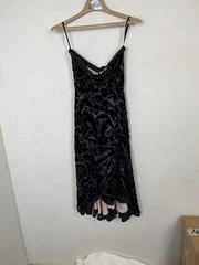 Diane Von Furstenberg Dress 2 Velvet Burnout Fairy Gothic Witchy Strapless Black