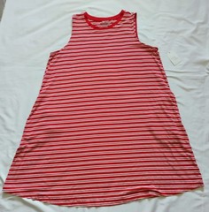 Time And Tru Sleeveless Red Striped Dress Size XXL New With Tags