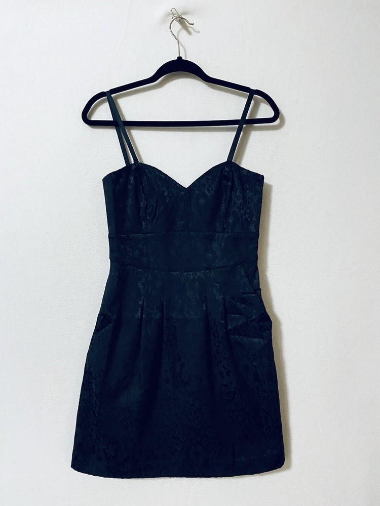 Walter by Walter Baker Womens Small S Convertible Strap Black Floral Dress