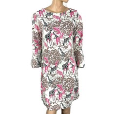 Matty M Dress Women’s Size S Tunic Shift Giraffe Print Jersey 3/4 Sleeve NWT