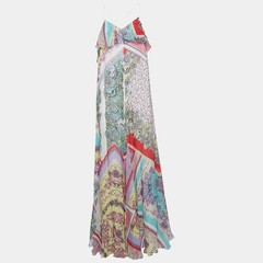 Just Cavalli Multicolour Abstract Print Crepe Strappy Maxi Dress M