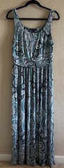 INC International Concepts Women’s Size L Turquoise Empire Waist Rayon Dress