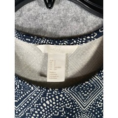 HM Navy Blue White Geometric Print Racerback Fit and Flare Mini Dress Small