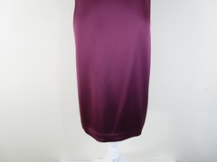 St. John Solid Purple Plum Ruffle Neckline Formal Shift Dress Size 8 NWT $995