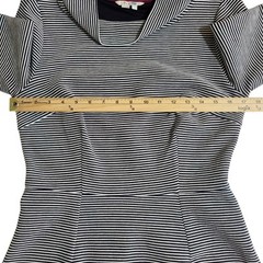 Boden Zoe Dress Sz 8 R Striped Navy White Ponte Knit Nautical Classic Minimalist