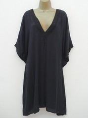 PAPAYA BLACK KAFTAN BEACH DRESS SIZE L / XL 16 18 20 22 BNWT CROCHET NECKLINE