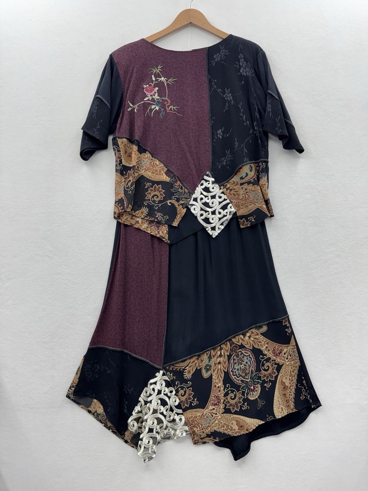 Vintage Spencer Alexis Women’s 10 Patchwork Boho Skirt Blouse Set