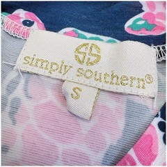Simply Southern Turtle Dress Womens S Navy Pink Beach Preppy Beach Vacation