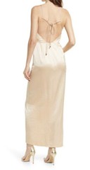 Significant Other satin medium weight fabric midi dress,sz 4, New, Champagne
