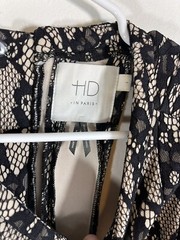Anthropologie HD In Paris Violante Lace Mini Dress Sz S Fit & Flare Black White