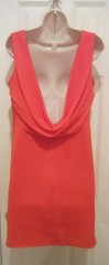 Orange BCBG Maxazria Cowl draped Low U Back Sleeveless Dress Silky Size 8 NEW