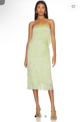 X Revolve Marquise Fringe XS Midi Dress in Honeydew House of Harlow 1960