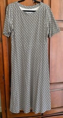 Croft & Barrow Cotton Blend Pullover Midi Dress~Brown/Black/White~Medium~VGUC