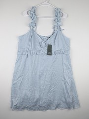 Wild Fable Women’s Blue Ruffle Fabric Rose Ruched Straps & Bows Size XL
