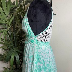 Guess & White Handkerchief Halter Dress Mint Green Size 6