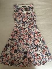 Lauren Ralph Lauren Women&rsquo;s Floral Ruched A-Line Dress Sleeveless Knee Length