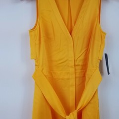 Rachel Roy Women 8 December Marigold Sleeveless Pocket Button Flo Midi Dress NEW