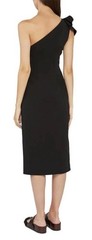 Acler Lynch Black One Shoulder Button Detail Midi Dress AU10/US6 EUC
