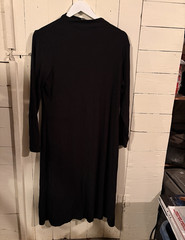Time and Tru Women&rsquo;s Black Ribbed Knit Mock Neck Long Sleeve Midi Dress L 12-14