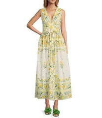 Antonio Melani X Style By Simkins Size 14 Yellow Floral Hannah Maxi Dress