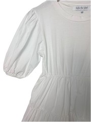 Sofie the Label White Puff Sleeve Tiered Mini Dress Size S Cottagecore Babydoll