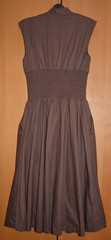 Anthropologie Maeve The Tommie Cap-Sleeve Smocked Zip Midi Shirt M UK 12/14