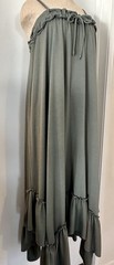 New THREE BIRD NEST Boho Beach Khaki Tier Ruffled Heavenly MAXI Flowy DRESS M