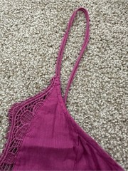 Free People Ilektra Lace Accent Cotton Slip Dress – Dahlia Mauve