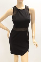 Gianni Bini Black Mesh Mini Dress Women’s Medium Sleeveless Party Cocktail Club