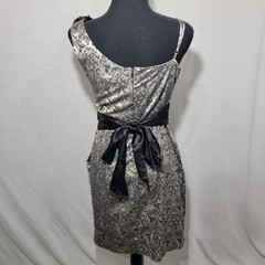 Xtraordinary Silver & Black Y2K One Shoulder Prom Cocktail Dress 2000S JUNIOR 9