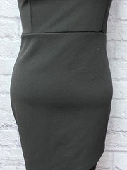 Blue Blush 90s Retro Asymmetric Bodycon Club Date Sheath Black Dress Small