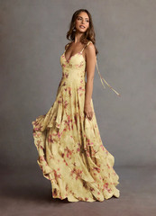 Azazie – Harmony Light Yellow Maxi Dress – Hot – FreeShip