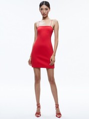 ALICE & OLIVIA SIZE (8) FIFI BRIGHT RUBY MINI CAMI DRESS NWT MSRP$295