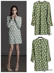 UK 6 US 2 Marni Floral Print Mini Shift Dress Green Crepe Designer $1900 ASO