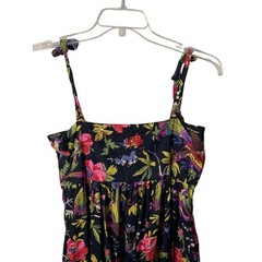 Custom Handmade Floral Side Zip Closure Spaghetti Tie Strap Ruffle Maxi Dress