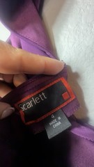 Scarlett Purple Solid Ruched Rhinestone Cowl Neck Sheath Dress Women’s 4