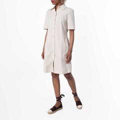 Burberry Cotton Blend Short-Sleeved Shirt Dress