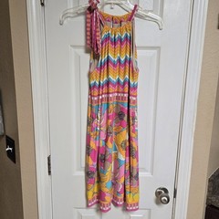 Trina Turk Vacaciones Summertime Bloom Matte Jersey Halter Dress S Lined