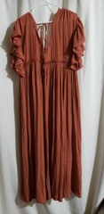 Flawless Size Medium Maria Button Front Boho Flowy Gauzy Maxi Dress