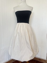Sincerely Jules Strapless Drop Waist Bubble Hem Midi Dress Size Small Chic Date