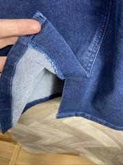 Woolovers Pinafore Dungaree Dress Blue Denim Size UK 12 Knee Length